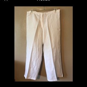 Marks & Spencer white linen pants size 20S